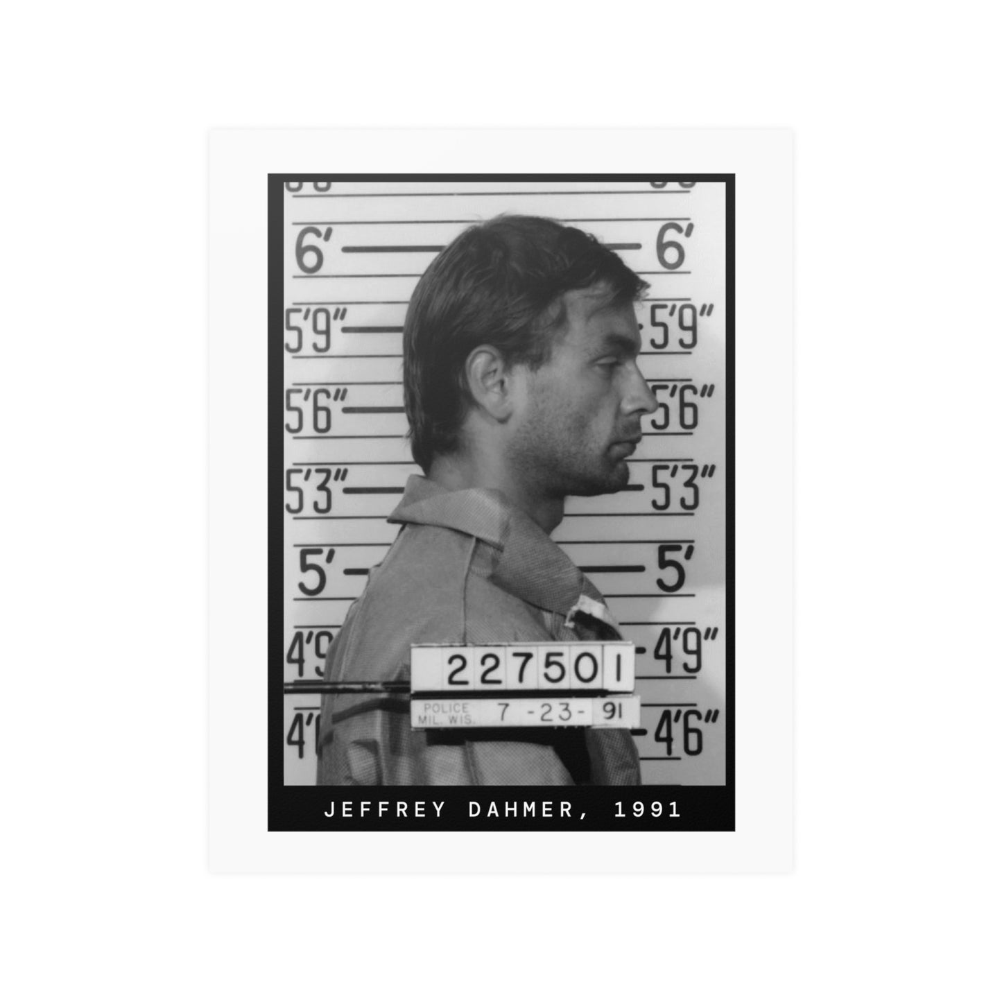 Jeffrey Dahmer, 1991 Serial Killer Mugshot Poster