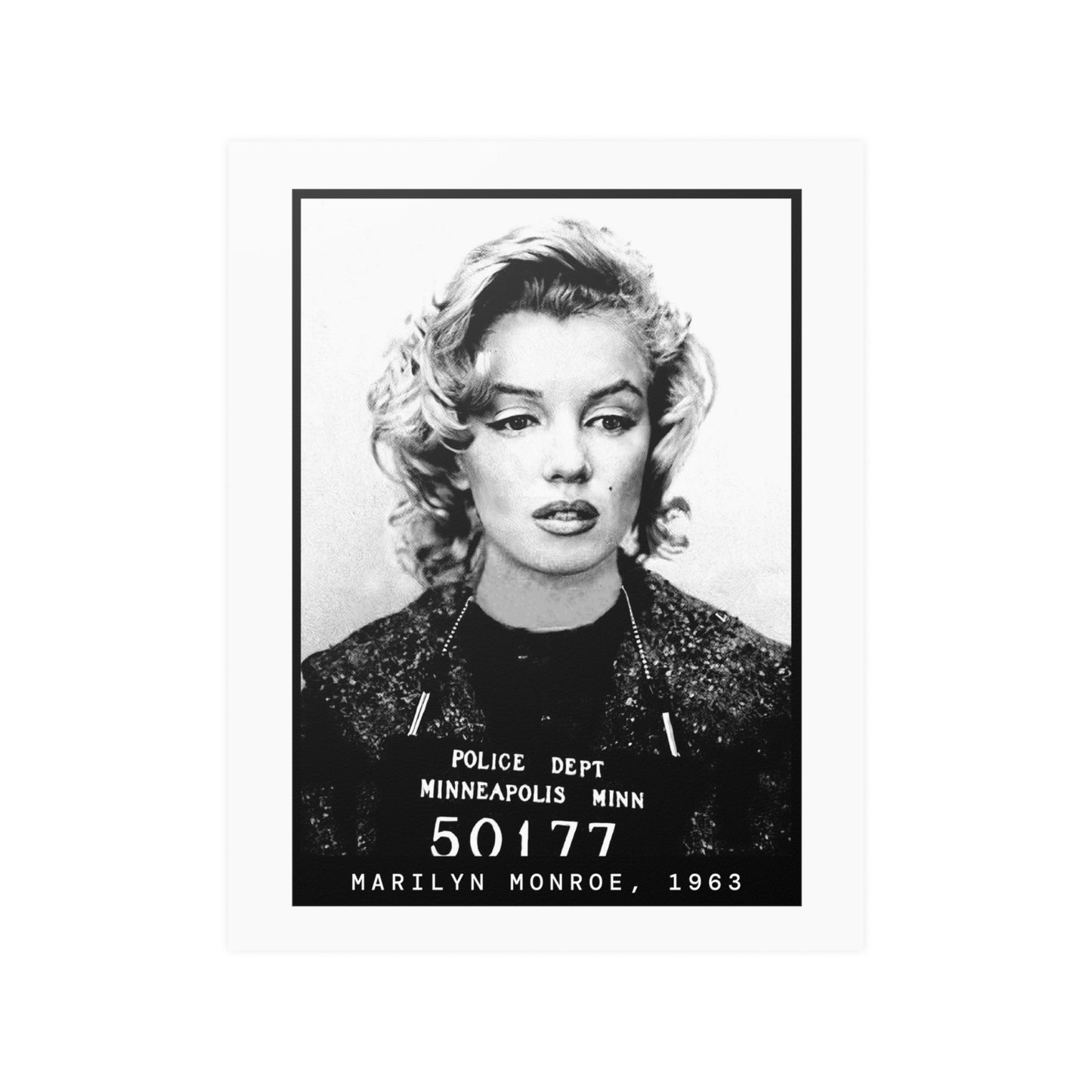 Marilyn Monroe, 1963 Actress Mugshot Poster