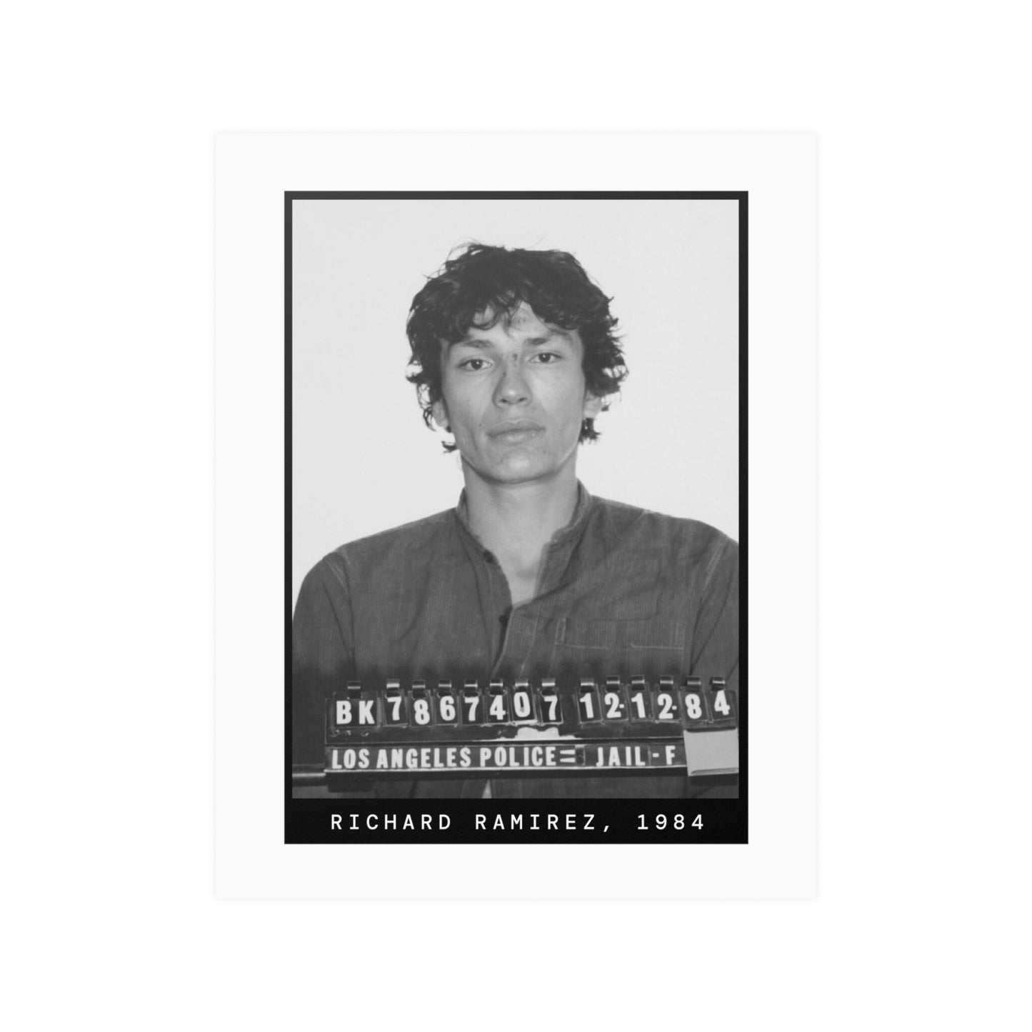 Richard Ramirez, 1984 Serial Killer Mugshot Poster