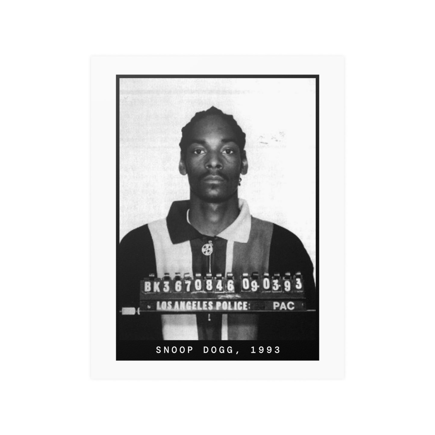 Snoop Dogg, 1993 Rapper Mugshot Poster