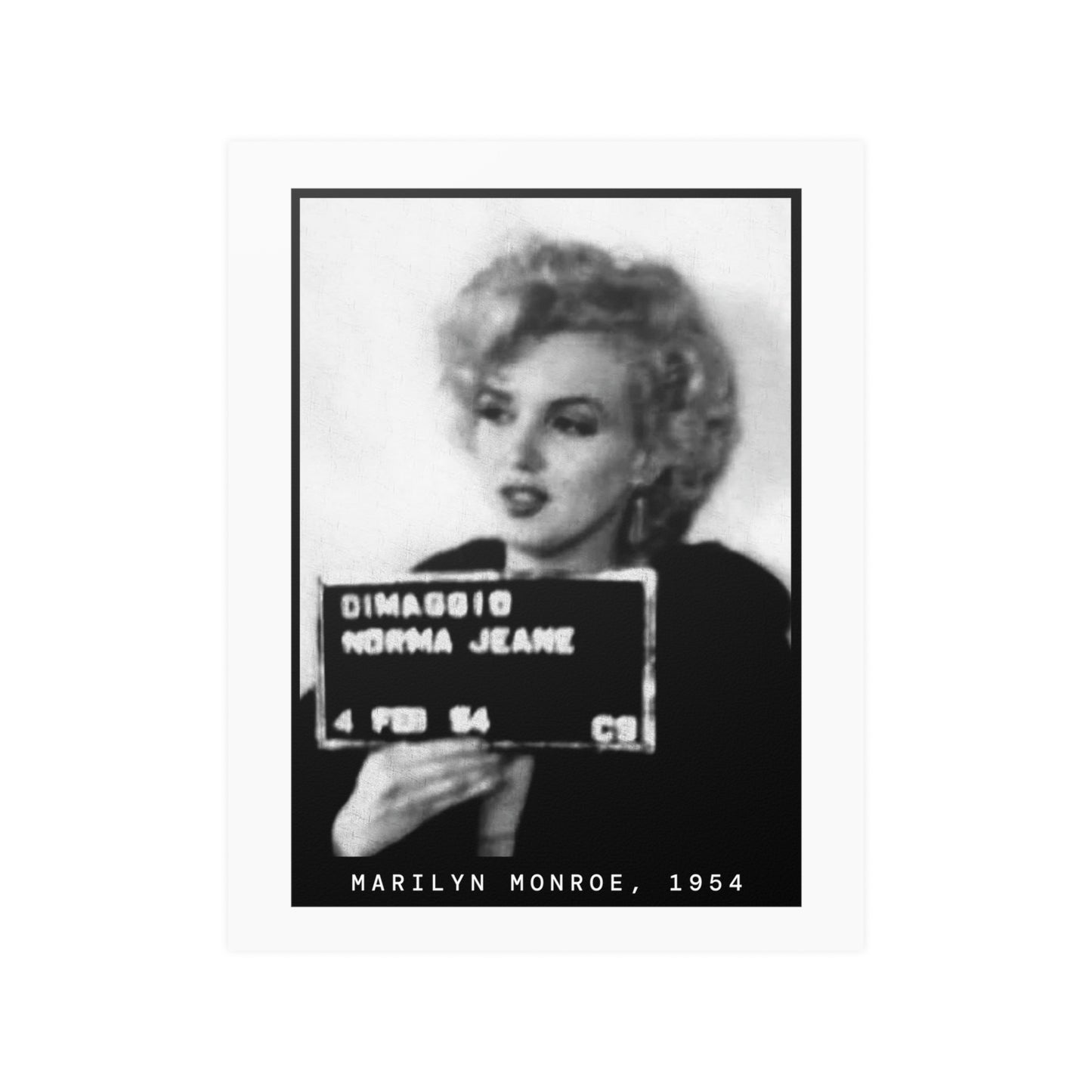 Marilyn Monroe, 1954 Actress Mugshot Poster