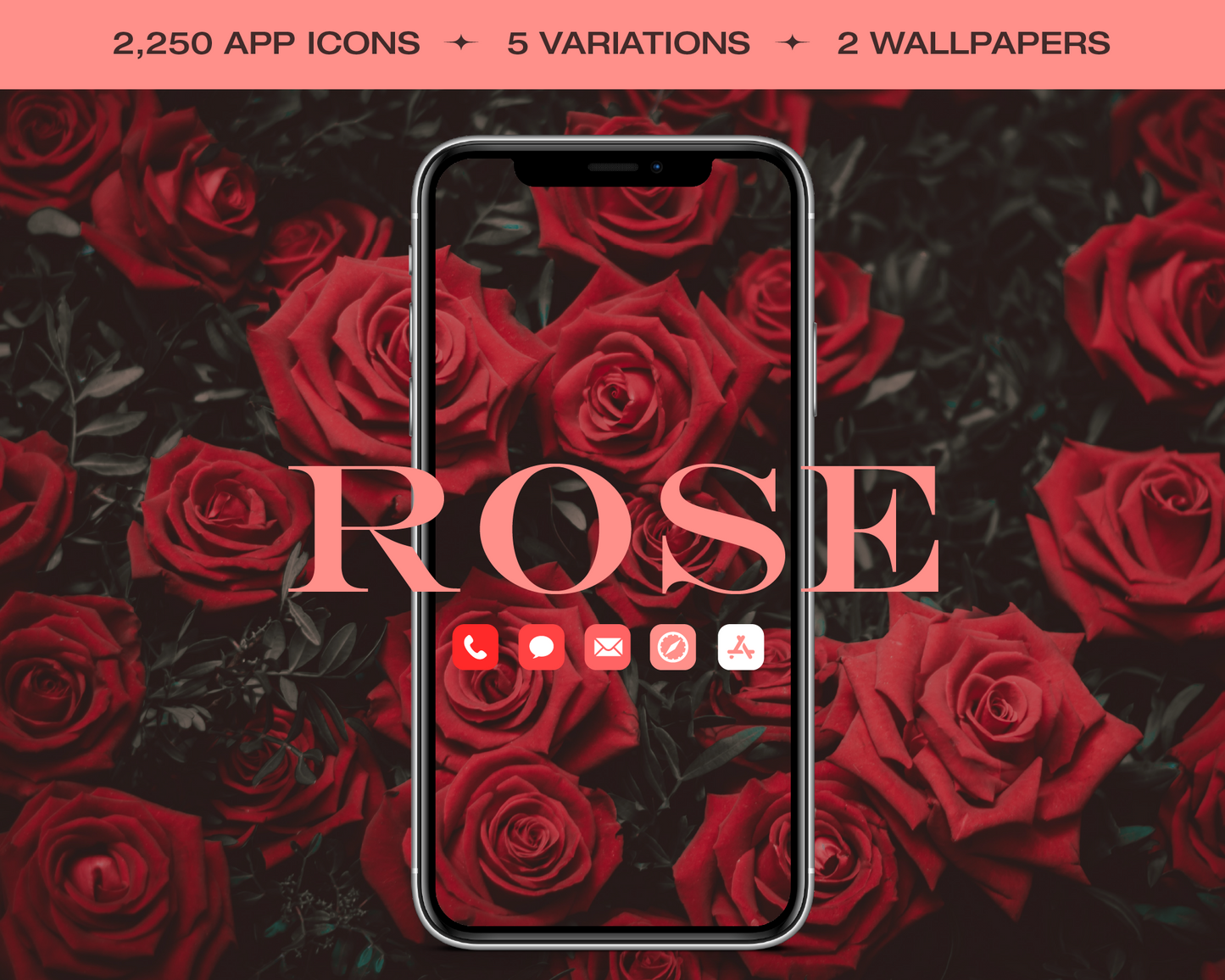 Rose Red App Icon Pack for iOS