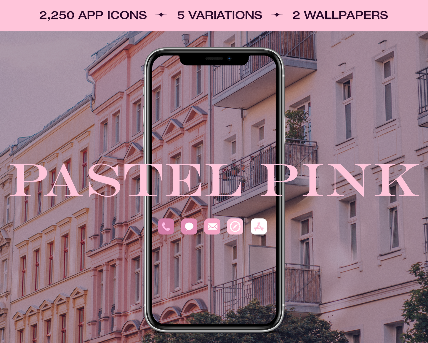 Pastel Pink App Icon Pack for iOS
