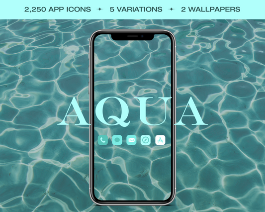 Aqua Blue App Icon Pack for iOS
