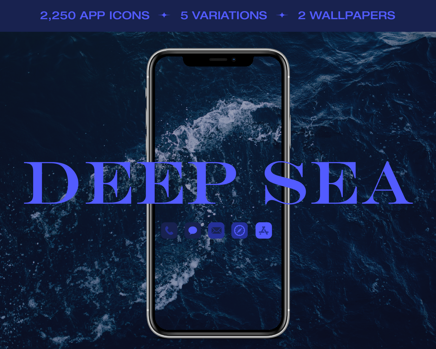 Deep Sea Blue App Icon Pack for iOS