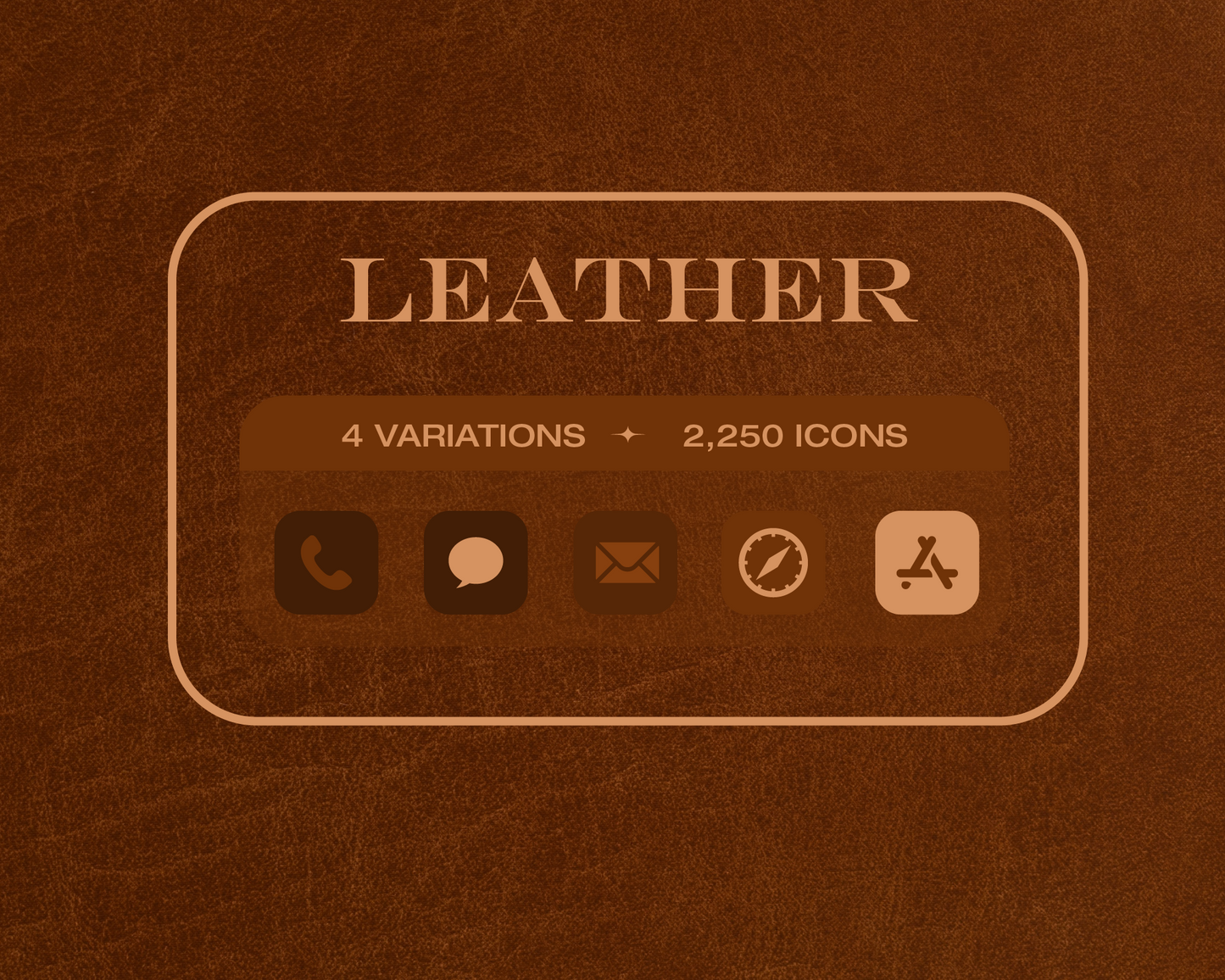 Brown Leather App Icon Pack for iOS