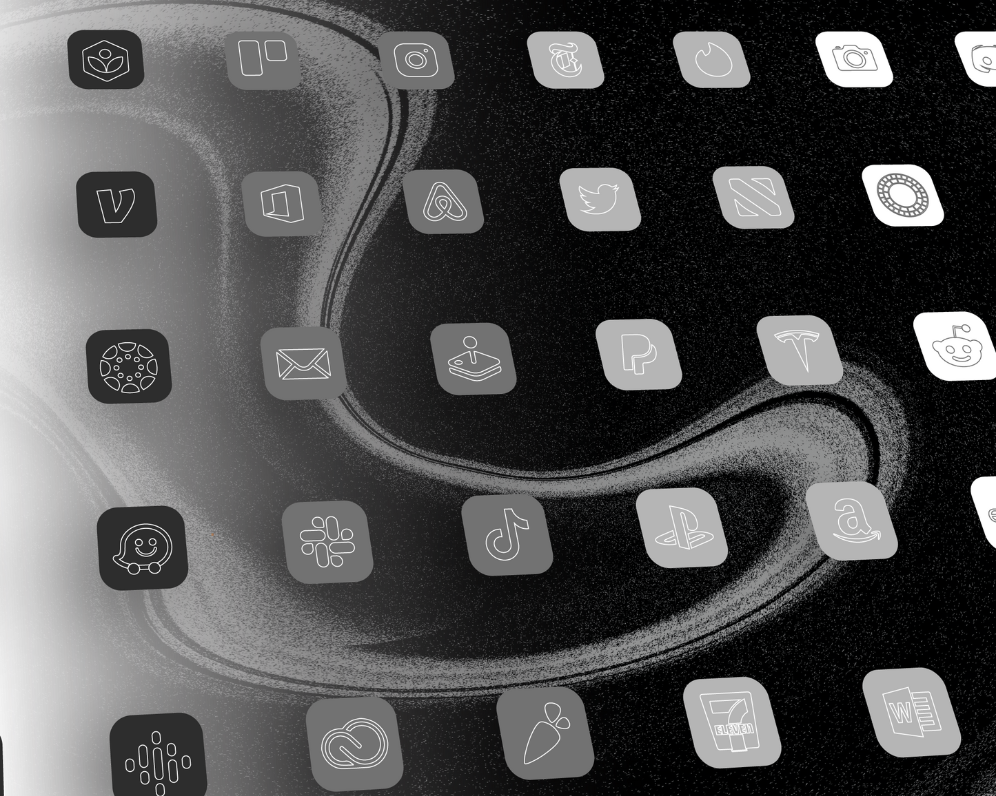Outlined Grayscale App Icon Pack for iOS